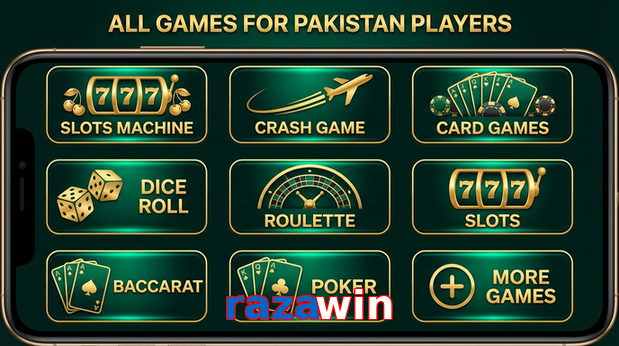 Main screen of Razawin games page for PK players